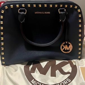Denim Blue Michael Kors Large Shoulder Bag
